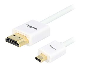 Kabel HDMI 1.4 LOGILINK HDMI micro wtyk / HDMI wtyk 1,5m biały Kabel HDMI 1.4 LOGILINK HDMI micro wtyk / HDMI wtyk 1,5m biały