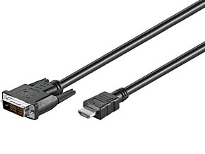 Kabel HDMI 1.4 DVI-D (18+1) wtyk HDMI wtyk 2m czarny