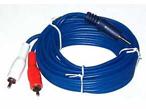 Kabel Jack 3.5-2xRCA 4mm, 5m niebieski Kabel Jack 3.5-2xRCA 4mm, 5m niebieski