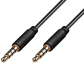 Kabel Jack 3,5mm 4pin wtyk z obu stron 1m Pokrycie: złocony