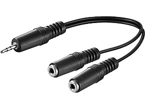 Kabel 0,2m Jack 3,5mm 3pin wtyk - Jack 3,5mm 2pin gniazdo x2 Kabel 0,2m Jack 3,5mm 3pin wtyk - Jack 3,5mm 2pin gniazdo x2