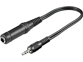 Kabel 0,2m Jack 6,35mm gniazdo - Jack 3,5mm 3pin wtyk czarny Kabel 0,2m Jack 6,35mm gniazdo - Jack 3,5mm 3pin wtyk czarny