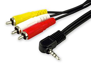 Kabel 1,5m wtyk Jack 4p 3,5mm - 3x wtyk Cinch
