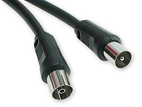 Kabel koncentryczny wtyk i gniazdo proste 5m czarny