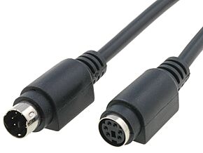 Kabel PS/2 gniazdo PS/2 wtyk 2m czarny połączenie 1:1 Kabel PS/2 gniazdo PS/2 wtyk 2m czarny połączenie 1:1