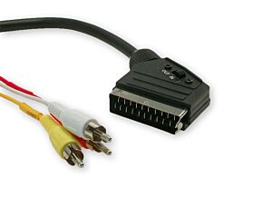 Kabel RCA wtyk x3 - SCART wtyk 3m Kabel RCA wtyk x3 - SCART wtyk 3m