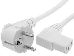 Kabel sieciowy 1,8m do komputera biały kątowy
