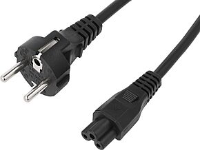 Kabel CEE 7/7 (E/F) wtyk, IEC C5 żeński 1,2m czarny 10A ASSMANN