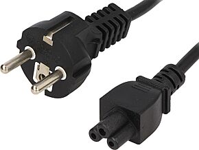 Kabel CEE 7/7 (E/F) wtyk, IEC C5 żeński 1,8m czarny 2,5A ESPE