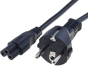 Kabel CEE 7/7 (E/F) wtyk, IEC C5 żeński 2m czarny 2,5A SCHURTER