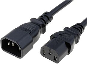 Kabel IEC C13 żeński / IEC C14 męski 3m czarny LIAN DUNG 3x1mm2 10A