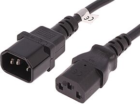 Kabel IEC C13 żeński / IEC C14 męski 1,8m czarny QOLTEC 3x0,75mm2 10A