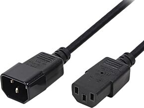 Kabel IEC C13 żeński / IEC C14 męski 1,8m czarny LOGILINK 10A 250V