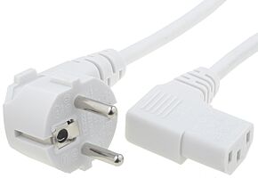 Kabel sieciowy 1,8m do komputera biały kątowy