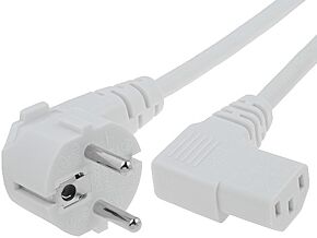 Kabel sieciowy 2,5m do komputera biały kątowy Kabel sieciowy 2,5m do komputera biały kątowy