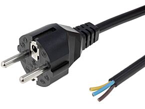Kabel sieciowy 1,8m z wtykiem prostym 3x0,75mm2 czarny