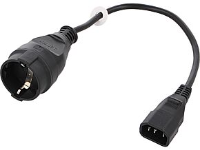 Kabel CEE 7/4 (F) gniazdo, IEC C14 męski 0,3m Gniazda:1 PVC