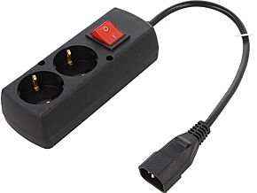 Kabel CEE 7/4 (F) gniazdo, IEC C14 męski 0,3m z wyłącznikiem