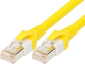 Patch cord; S/FTP; 6; linka; Cu; PUR; żółty; 1m; 26AWG; -40÷80°C