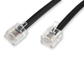 Kabel telefoniczny WW 4c/6p (RJ11) 15m czarny