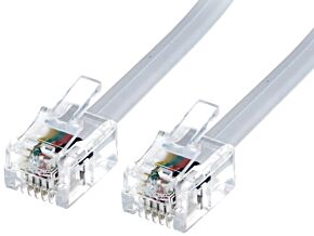 Kabel telefoniczny RJ11 wtyk, z obu stron 3m biały Kabel telefoniczny RJ11 wtyk, z obu stron 3m biały