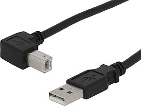 Kabel USB 2.0 GOOBAY USB A wtyk - USB B wtyk kątowy 0,5m czarny Kabel USB 2.0 GOOBAY USB A wtyk - USB B wtyk kątowy 0,5m czarny