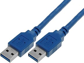 Kabel USB 3.0 USB A wtyk, z obu stron niklowany 3m niebieski