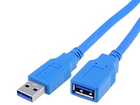 Kabel 2m USB 3.0 AMPHENOL wtyk męski A - wtyk żeński A niklowany