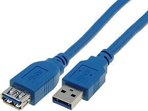 Kabel 1,8m USB 3.0 VCOM wtyk męski A - wtyk żeński A niklowany Kabel 1,8m USB 3.0 VCOM wtyk męski A - wtyk żeński A niklowany