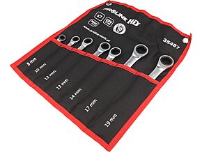 Zestaw kluczy płasko-oczkowych z grzechotką PROLINE 35487 7szt. Zestaw kluczy płasko-oczkowych z grzechotką PROLINE 35487 7szt.