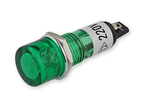 Kontrolka miniaturowa zielona FLUO 230V średnica 10,5mm