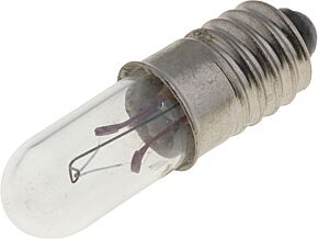 Żarówka miniaturowa E5,5 12VDC 50mA Bańka walcowa 0,6W Żarówka miniaturowa E5,5 12VDC 50mA Bańka walcowa 0,6W