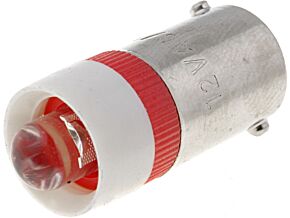 Żarówka bagnetowa LED czerwony BA9S 12V