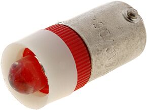 Żarówka bagnetowa LED czerwony BA9S 24V