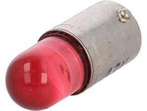 Lampka LED czerwony BA9S 12VDC 12VAC Lampka LED czerwony BA9S 12VDC 12VAC
