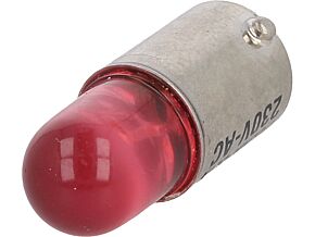 Lampka LED czerwony BA9S 230VAC Lampka LED czerwony BA9S 230VAC