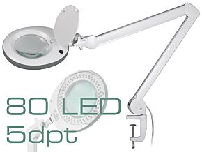 Lupa podświetlana stołowa 5 dioptrii fi 120mm z 80 LED Lupa podświetlana stołowa 5 dioptrii fi 120mm z 80 LED