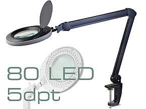 Lupa podświetlana stołowa 5 dioptrii fi 120mm z 80 LED
