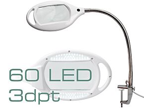 Lupa podświetlana stołowa 3dpt 165x100mm z 60 LED Lupa podświetlana stołowa 3dpt 165x100mm z 60 LED