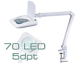 Lupa podświetlana stołowa 5 dioptrii 70 LED 190x157mm Lupa podświetlana stołowa 5 dioptrii 70 LED 190x157mm