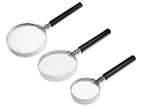 Trzy uniwersalne lupy: 50mm, 65mm (x2.25) i 75mm x1,75 Trzy uniwersalne lupy: 50mm, 65mm (x2.25) i 75mm x1,75