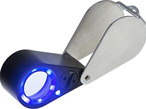 Lupa jubilerska Tryplet x10 21mm składana z LED i UV Lupa jubilerska Tryplet x10 21mm składana z LED i UV