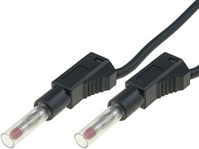 Przewód pomiarowy silikonowy banan/banan 4mm 32A czarny 1m