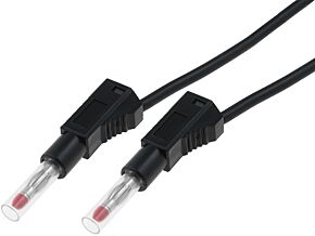 Przewód pomiarowy banan/banan 4mm 19A czarny 1m Przewód pomiarowy banan/banan 4mm 19A czarny 1m