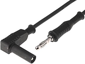 Przewód pomiarowy banan/banan 4mm 20A czarny 1m Przewód pomiarowy banan/banan 4mm 20A czarny 1m