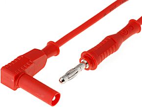 Przewód pomiarowy banan/banan 4mm 20A czerwony 1m Przewód pomiarowy banan/banan 4mm 20A czerwony 1m