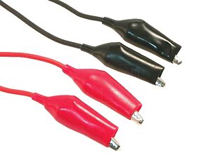 Komplet 2 przewodów krokodylek/krokodylek 60VDC 1m Komplet 2 przewodów krokodylek/krokodylek 60VDC 1m