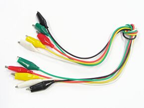 Komplet 5 przewodów krokodylek/krokodylek 25cm