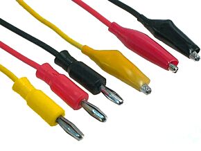 Zestaw 3 przewodów pomiarowych banan 4mm - krokodylek 60V