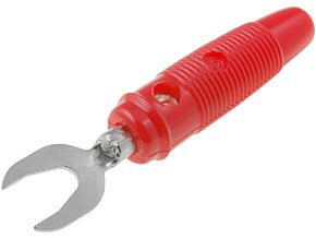 Wtyk widełkowy 500VDC/10A 59,2mm/2,5mm2 czerwony